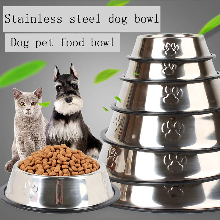 Pet Accessories Portable Pet Dog Feeding Bowls Stainless Steel Dog Bowl