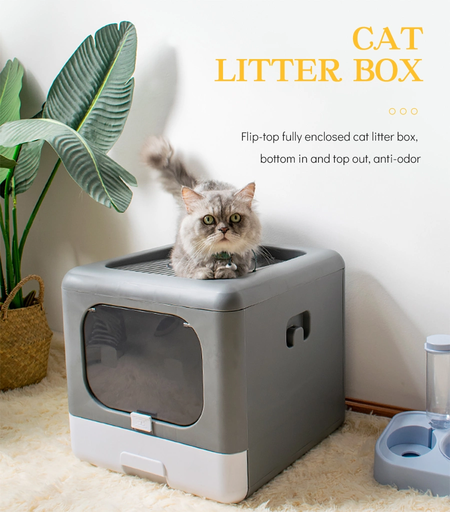 New Style Modern Enclosed Pet Cat Litter Box East to Scoop Large Pan Home Toilet Foldable Design