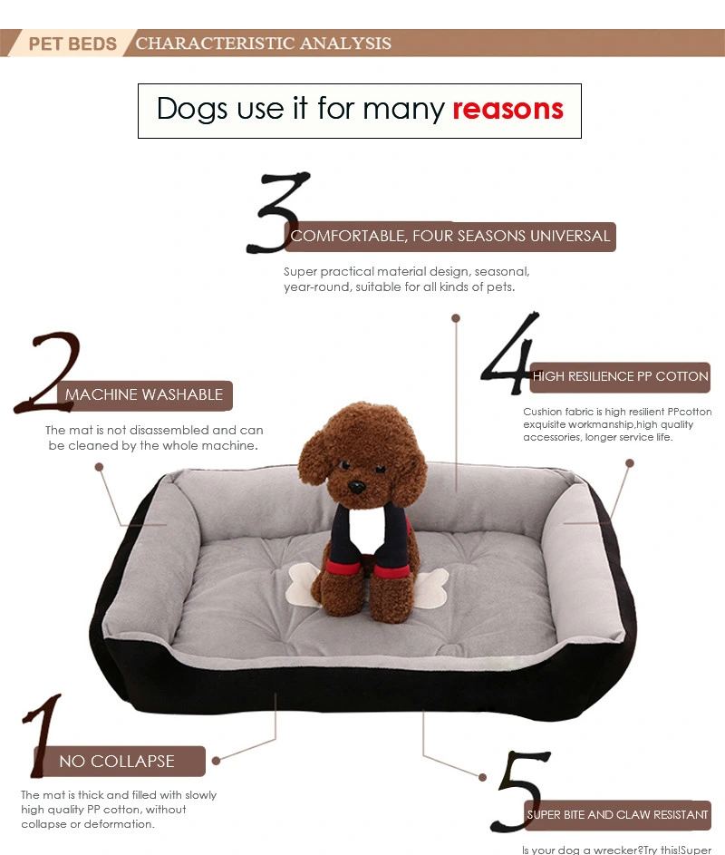 Soft & Comfortable Cuddler Reversible Removable Washable Pet Sofa Bed with Bone Pattern