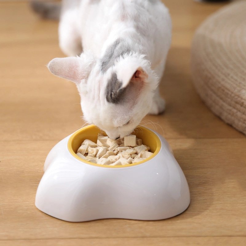 Pet Food Bowl Non-Slip Double Layer Egg Yolk Pet Feeding Bowl